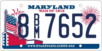 MD license plate 8BM7652