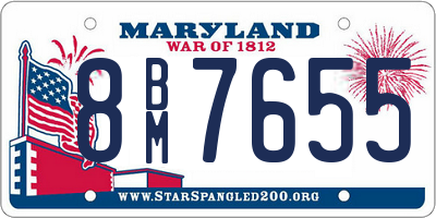 MD license plate 8BM7655