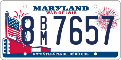 MD license plate 8BM7657