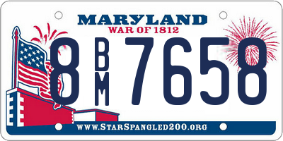 MD license plate 8BM7658