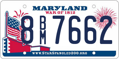 MD license plate 8BM7662