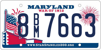 MD license plate 8BM7663