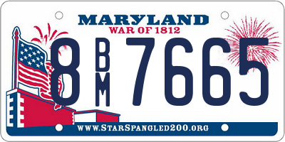 MD license plate 8BM7665