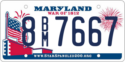 MD license plate 8BM7667