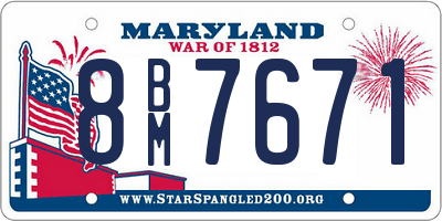 MD license plate 8BM7671