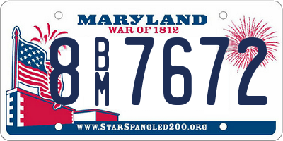 MD license plate 8BM7672