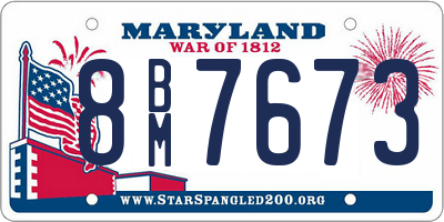 MD license plate 8BM7673