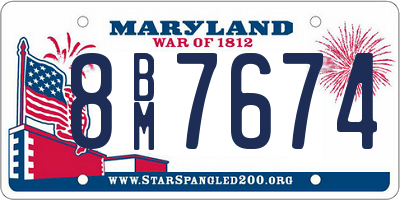 MD license plate 8BM7674