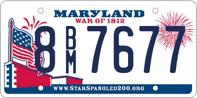 MD license plate 8BM7677