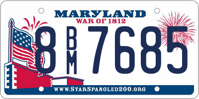 MD license plate 8BM7685