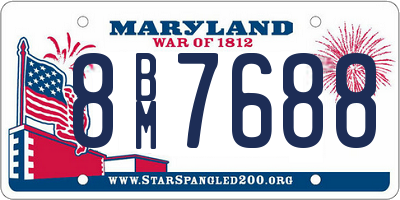 MD license plate 8BM7688