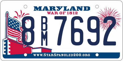 MD license plate 8BM7692