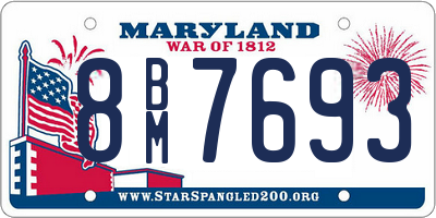 MD license plate 8BM7693