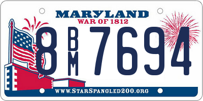 MD license plate 8BM7694