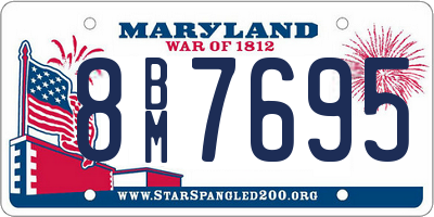 MD license plate 8BM7695