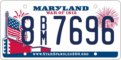 MD license plate 8BM7696