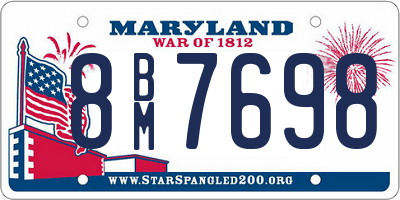 MD license plate 8BM7698