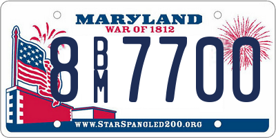 MD license plate 8BM7700