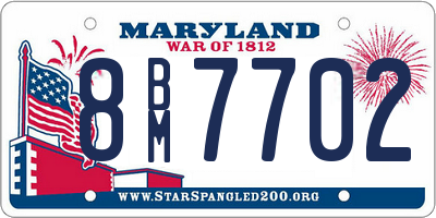 MD license plate 8BM7702