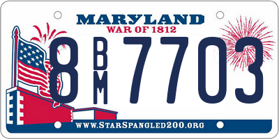 MD license plate 8BM7703