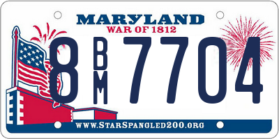 MD license plate 8BM7704