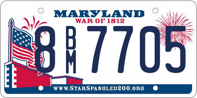 MD license plate 8BM7705