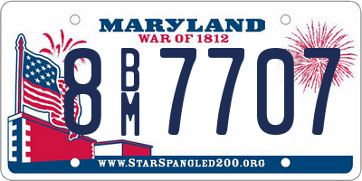 MD license plate 8BM7707