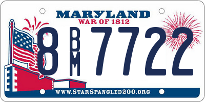 MD license plate 8BM7722