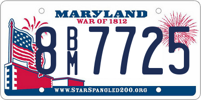 MD license plate 8BM7725