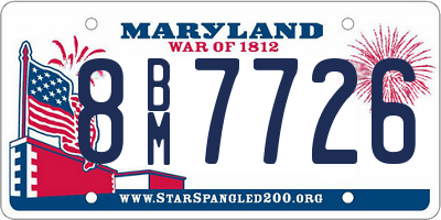 MD license plate 8BM7726