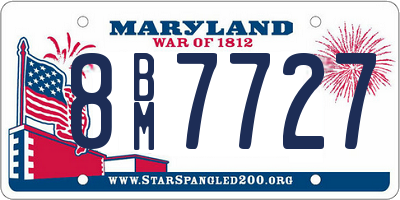 MD license plate 8BM7727