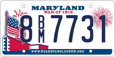 MD license plate 8BM7731