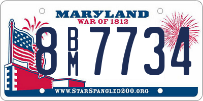 MD license plate 8BM7734