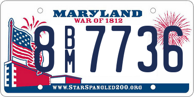 MD license plate 8BM7736