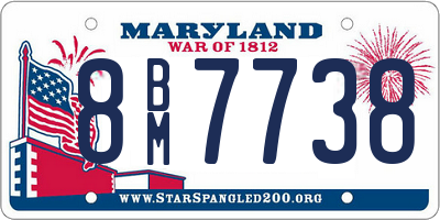 MD license plate 8BM7738