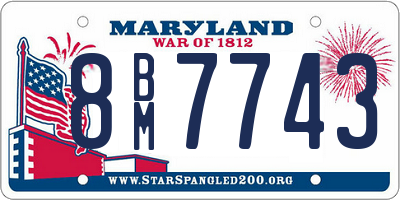 MD license plate 8BM7743