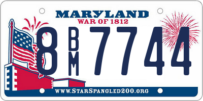 MD license plate 8BM7744