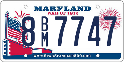 MD license plate 8BM7747