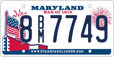 MD license plate 8BM7749