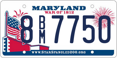 MD license plate 8BM7750