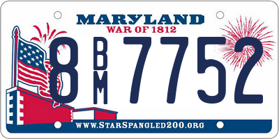 MD license plate 8BM7752