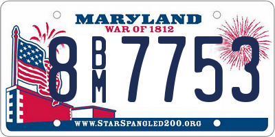 MD license plate 8BM7753