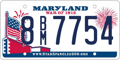 MD license plate 8BM7754