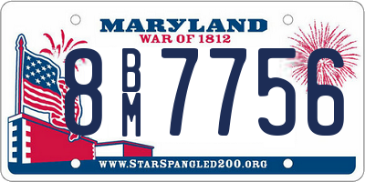 MD license plate 8BM7756