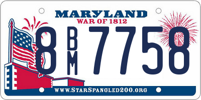 MD license plate 8BM7758