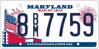 MD license plate 8BM7759