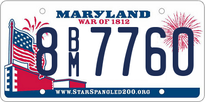 MD license plate 8BM7760