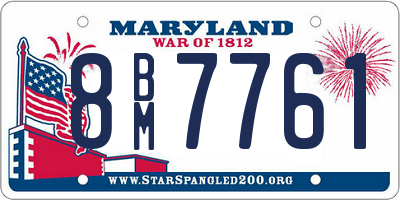 MD license plate 8BM7761