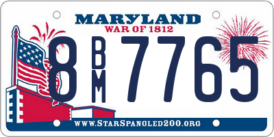 MD license plate 8BM7765