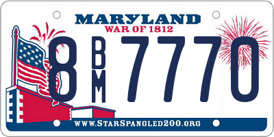 MD license plate 8BM7770